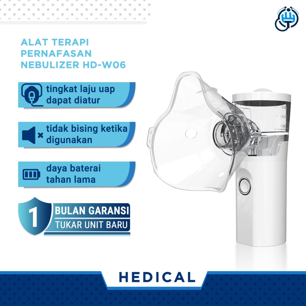Nebulizer Portable Mesh Nebu Inhaler Alat Bantu Uap Asma Batuk Pilek Pernafasan Bronkitis Respirator