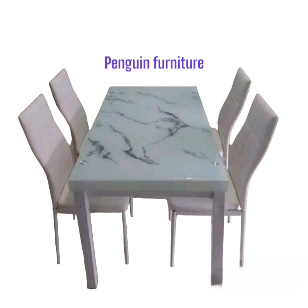 Meja Makan IMPORTA DS PEVITA 4 Kursi/Meja Makan Kaca Marble Dining Table/meja makan importa/meja mak