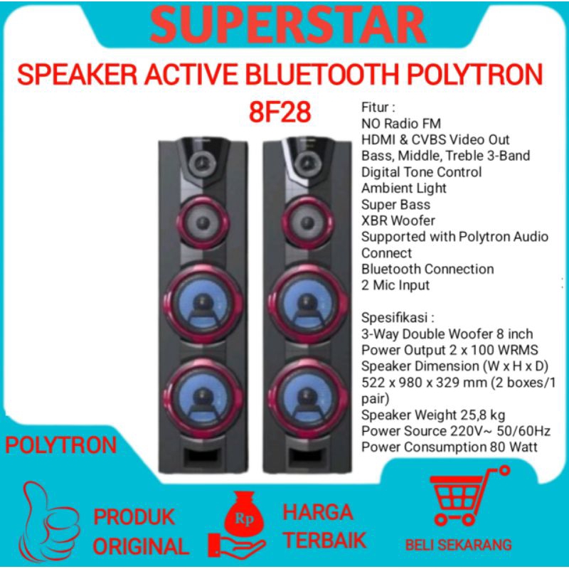 speaker aktif bluetooth polytron 8F28