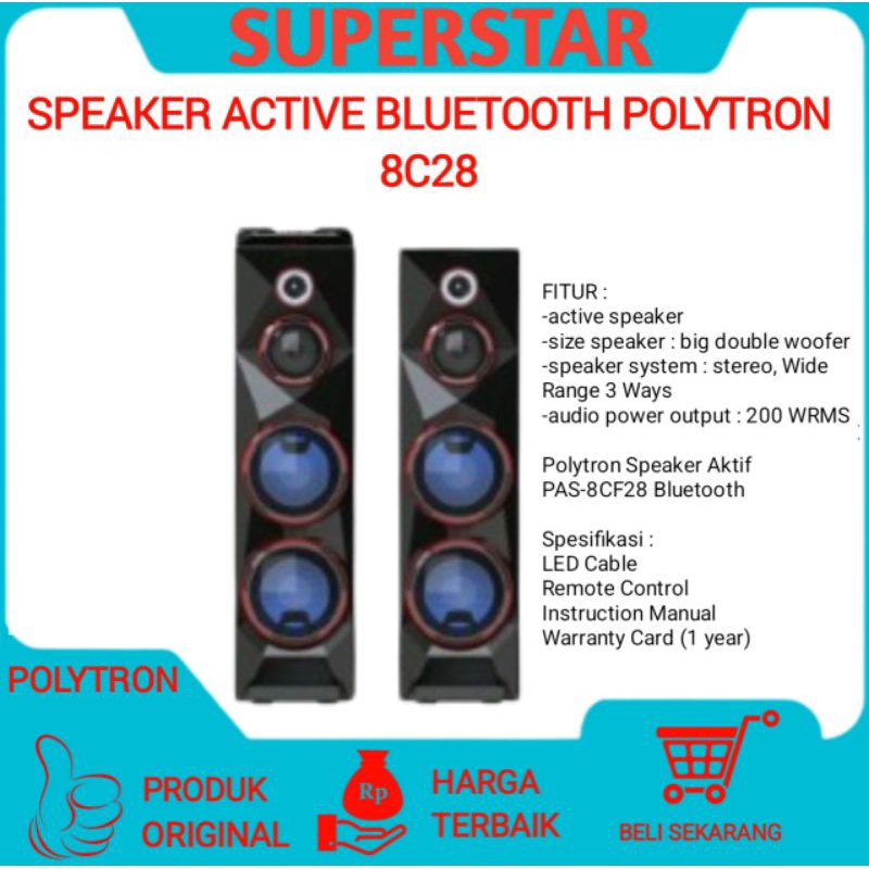 Speaker/Salon Bluetooth Polytron 8C28