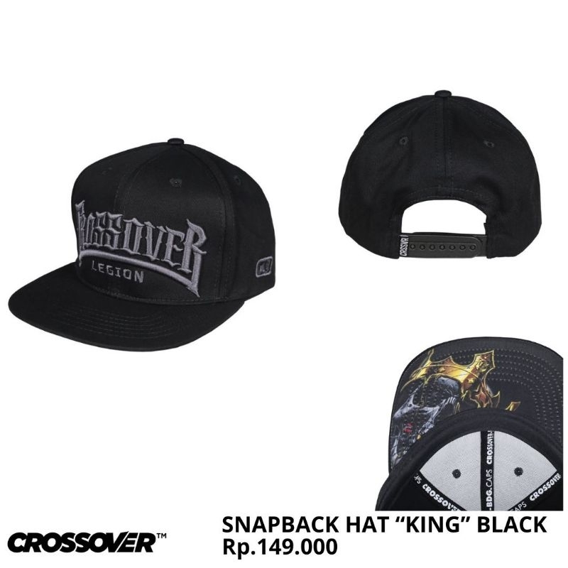 Topi Snapback Crossover Bdg Hitam King All Size