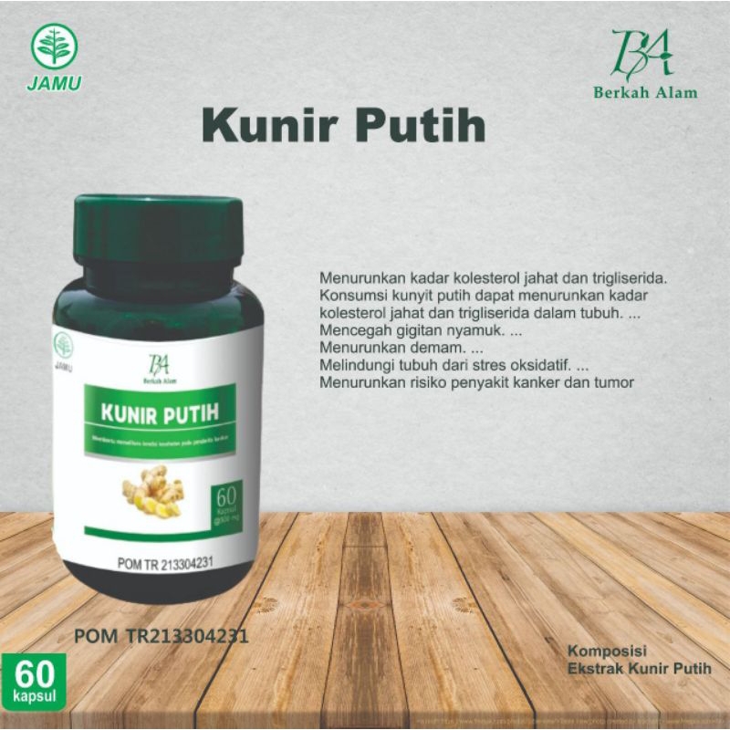 Kapsul Kunir Putih Kunyit Putih Bubuk Alami Original