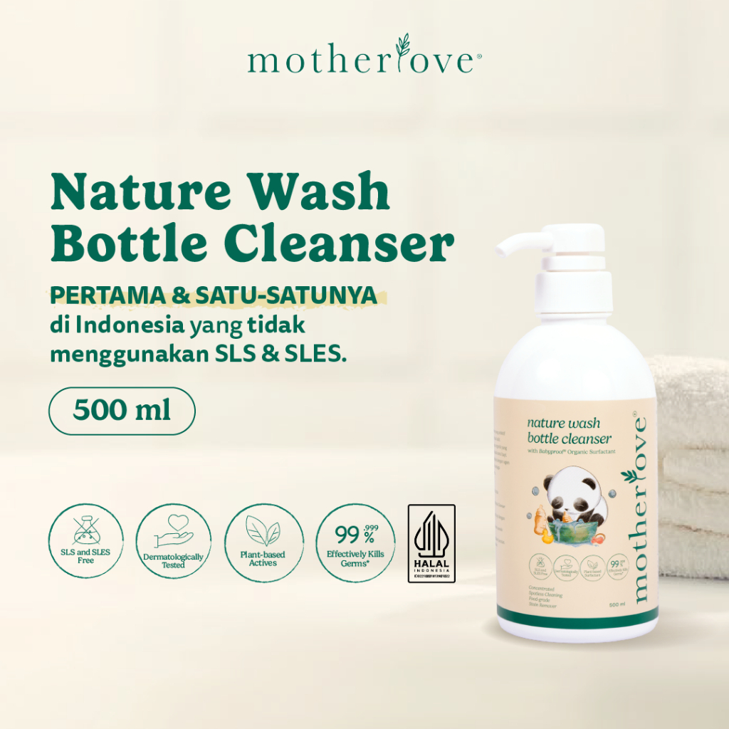 Motherlove Nature Wash Bottle Cleanser 500ml Pump - Sabun Pembersih Botol & Peralatan Bayi