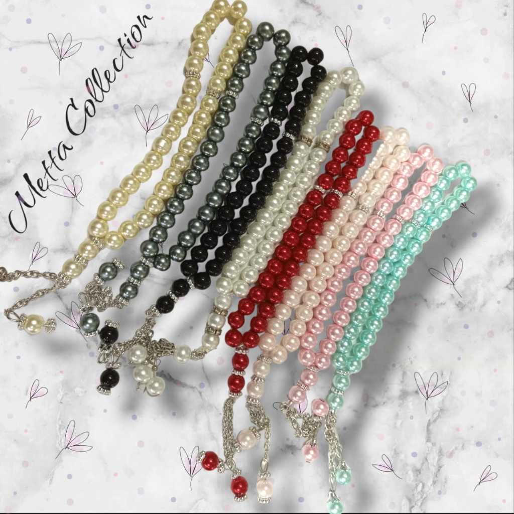 Tasbih Mutiara Pendek 33 Cantik Premium Butir Besar