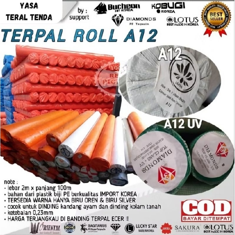TERPAL ROLL A12 KOREA TEBAL AWET BERKUALITAS BERGARANSI