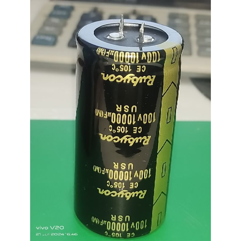 Elko ELCO 100v 10000uf  Rubycon hitam USR  Kapasitor Original isi full elko rubycon hitam emas