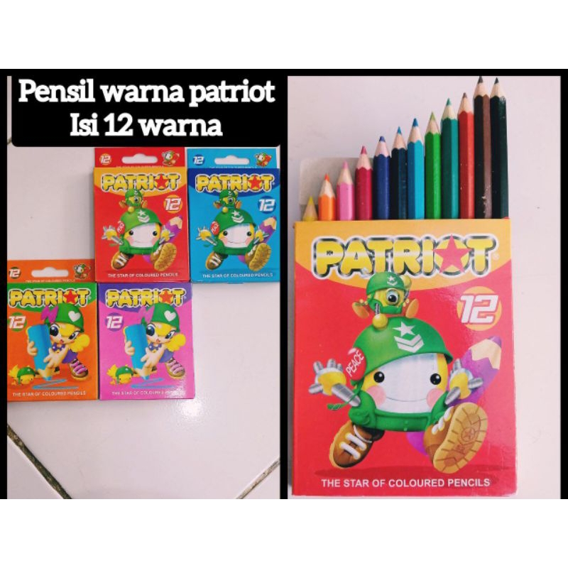 

Pensil 12 warna pendek patriot