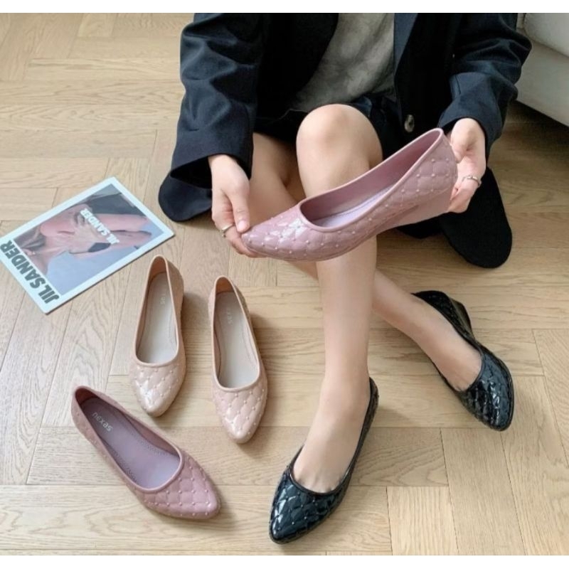 Sandal Selop Jelly Heels Wanita Breslin ZD-711 Size 37-40 Terbaru