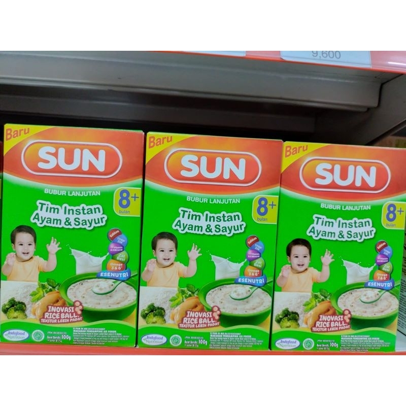 SUN bubur sereal bayi 8+bulan tim instan ayam & sayur 100gr box