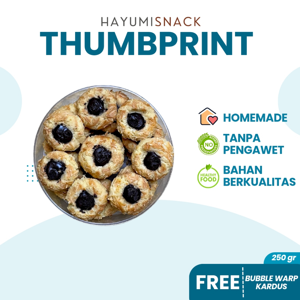 

Kue Thumbprint Cookies Cheese Chocolate 250 gram Hayumi Snack Kue Kering Thumbprint Coklat Produksi Rumahan Tanpa Pengawet Homemade Renyah Di Luar Lembut Di Dalam