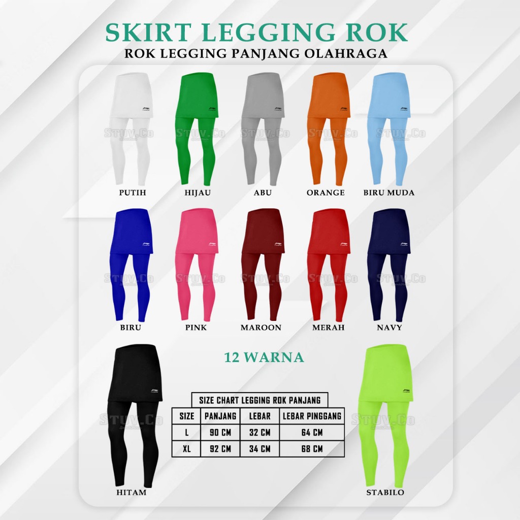 ROK LEGGING WANITA OLAHRAGA Olahraga Jogging Badminton Rok Legging Panjang Legging Rok Skirt Panjang