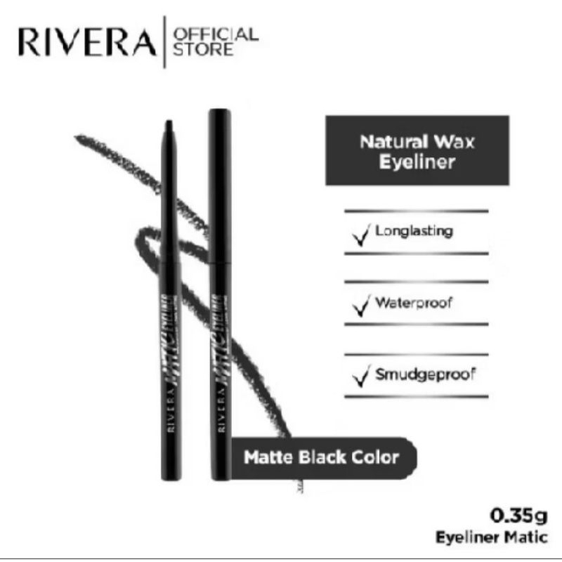 Rivera Eyeliner Matic Black - Waterproof Eyliner