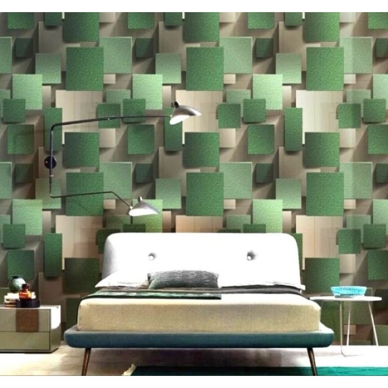 PAKET HEMAT MURAH 4 ROL || COD BAYAR DI TEMPAT Motif TERBARU Kotak 3D Hijau Kotak 3D Abu Mewah Kekin