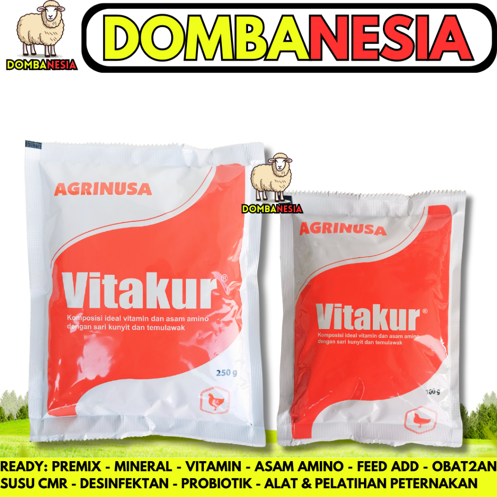 VITAKUR 250 gram & VITAKUR 100 gram - Vitamin Ayam Herbal Kunyit Temulawak Nambah nafsu makan dan na