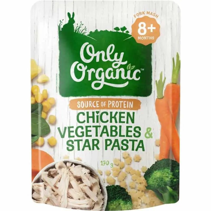 

Only Organic Chicken Vegetables & Star Pasta