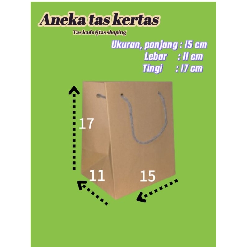 

Paper Bag polos/Tas Kertas/Tas Kado (paket isi 12 pcs)