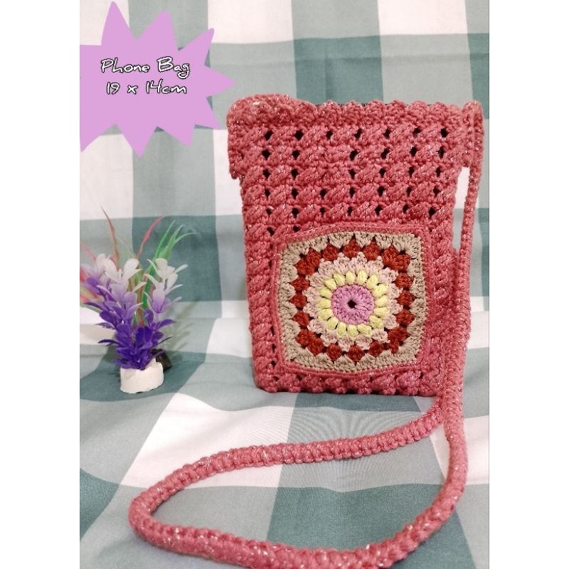 Tas HP rajut/tas selempang rajut cantik