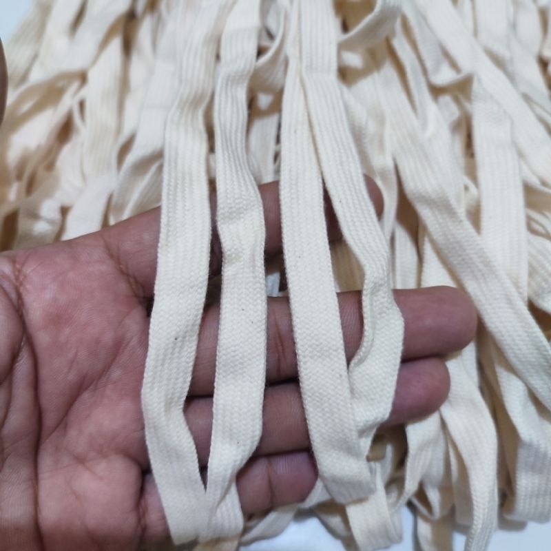 TALI  KUR GEPENG KATUN 1cm. JUAL PERMETER