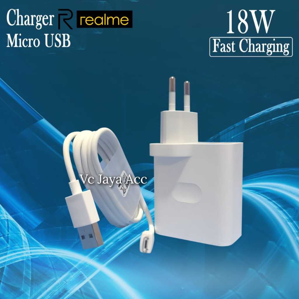 Charger Casan Realme C11 C12 C15 C20 C21 C21Y C25Y C30 C31 C33 Original 18W Fast Charging Micro Usb