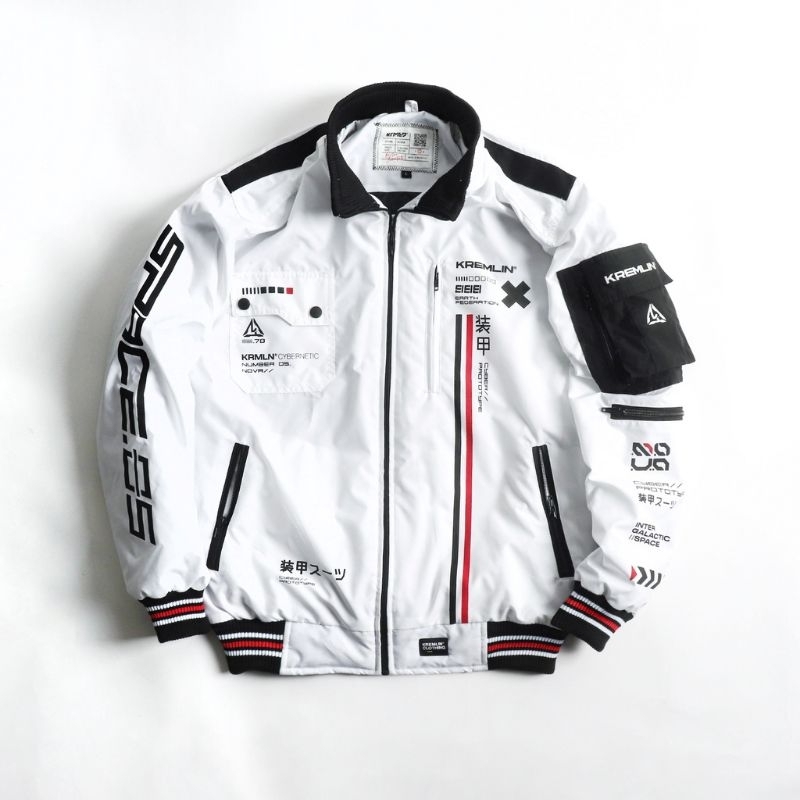 KREMLIN Bomber Jacket Space Putih - Jacket waterproof - Jaket anti air - NOVA