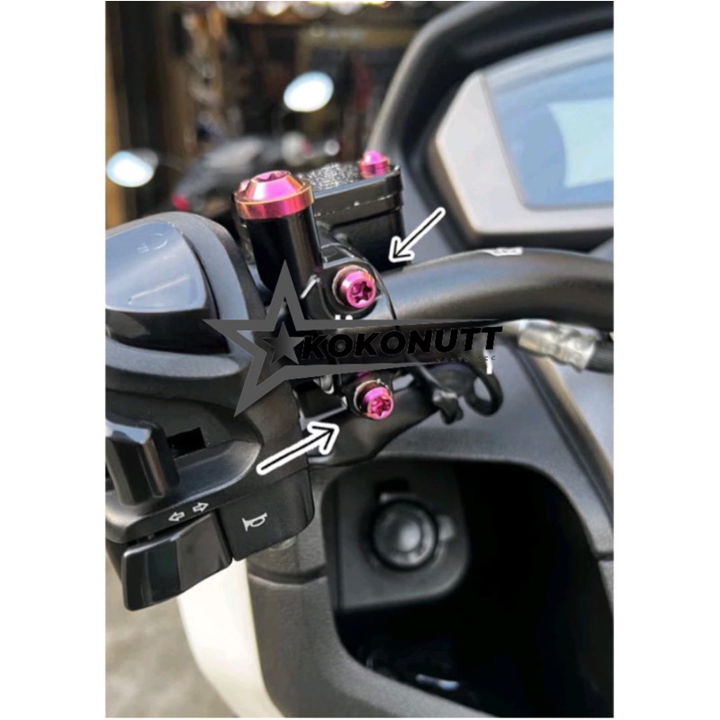 Baut titanium dudukan handle stang scoopy fino Pcx nmax universal madein Vietnam 4 pcs
