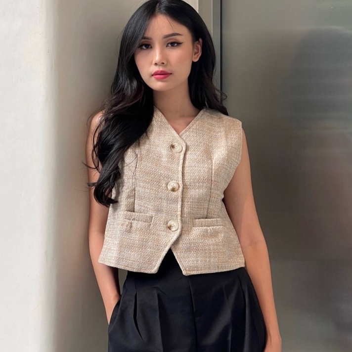 Terbatas Eclaire  Eleanor Vest Normal Grande Size  Vest Casual Wanita Korea SMLXLXXL Jumbo