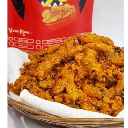 

Usus kering (usus crispy) pedas daun jeruk cemilan kekinian premium SNACKHIL. 100gr