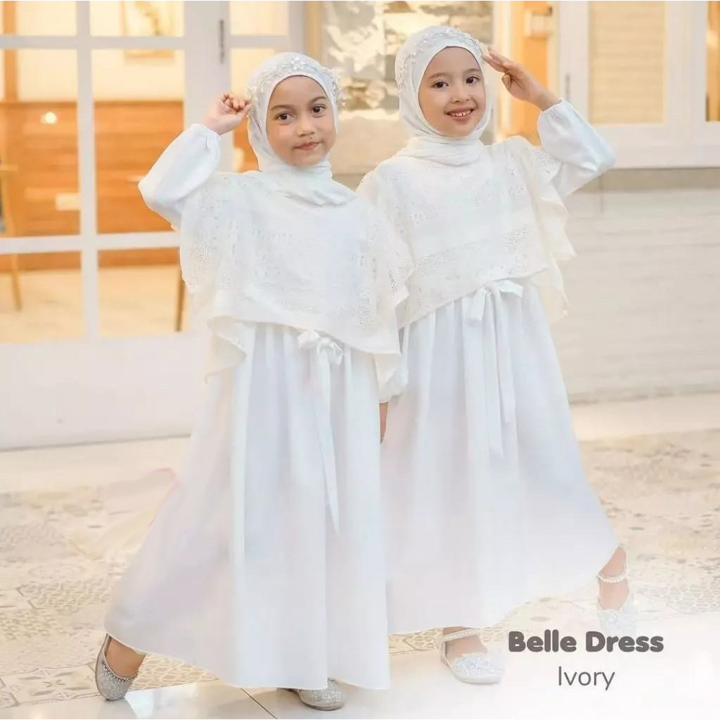 Brokat Malika Gamis anak Set Hijab usia 5-13 tahun / gamis anak bayi terbaru / Belle Dress Anak