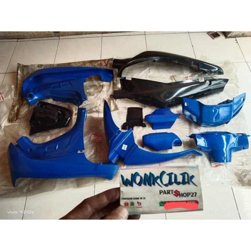 body set satria lumba biru hitam original sgp