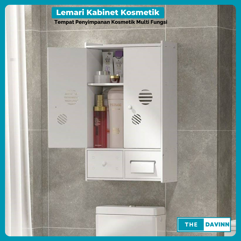 Laci Tempat Kosmetik Tempel Dinding Kamar Mandi Lemari Kabinet Kosmetik Gantung
