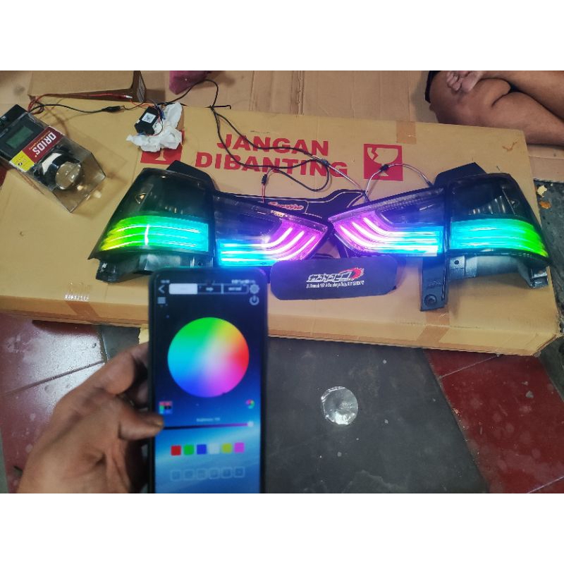 Stoplamp Grand Livina 2014 mika smoke Full RGB Matrix Android