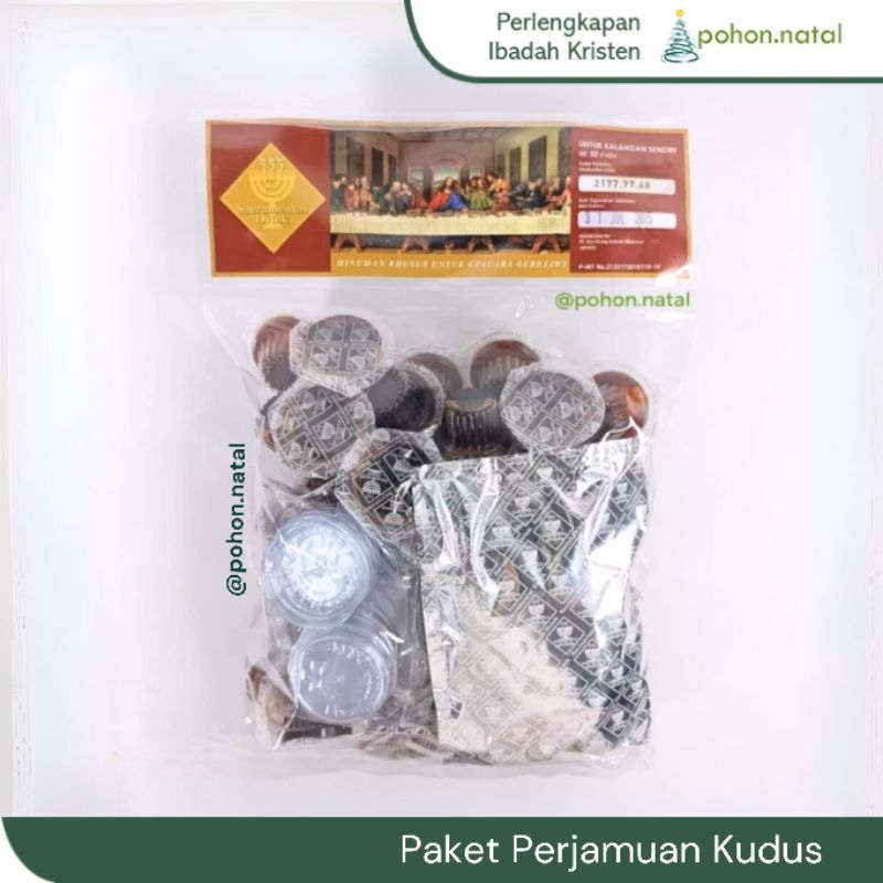

Paket Perjamuan Kudus Cup dan Hosti polos Ros Gung Sacramental Drink isi 50