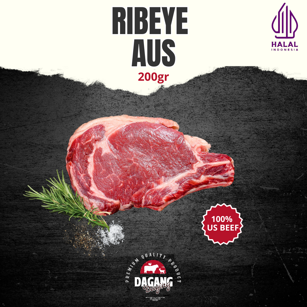 

AUS RIBEYE STEAK 200gr Premium steak Australia RIBEYE Daging Sapi Import HALAL