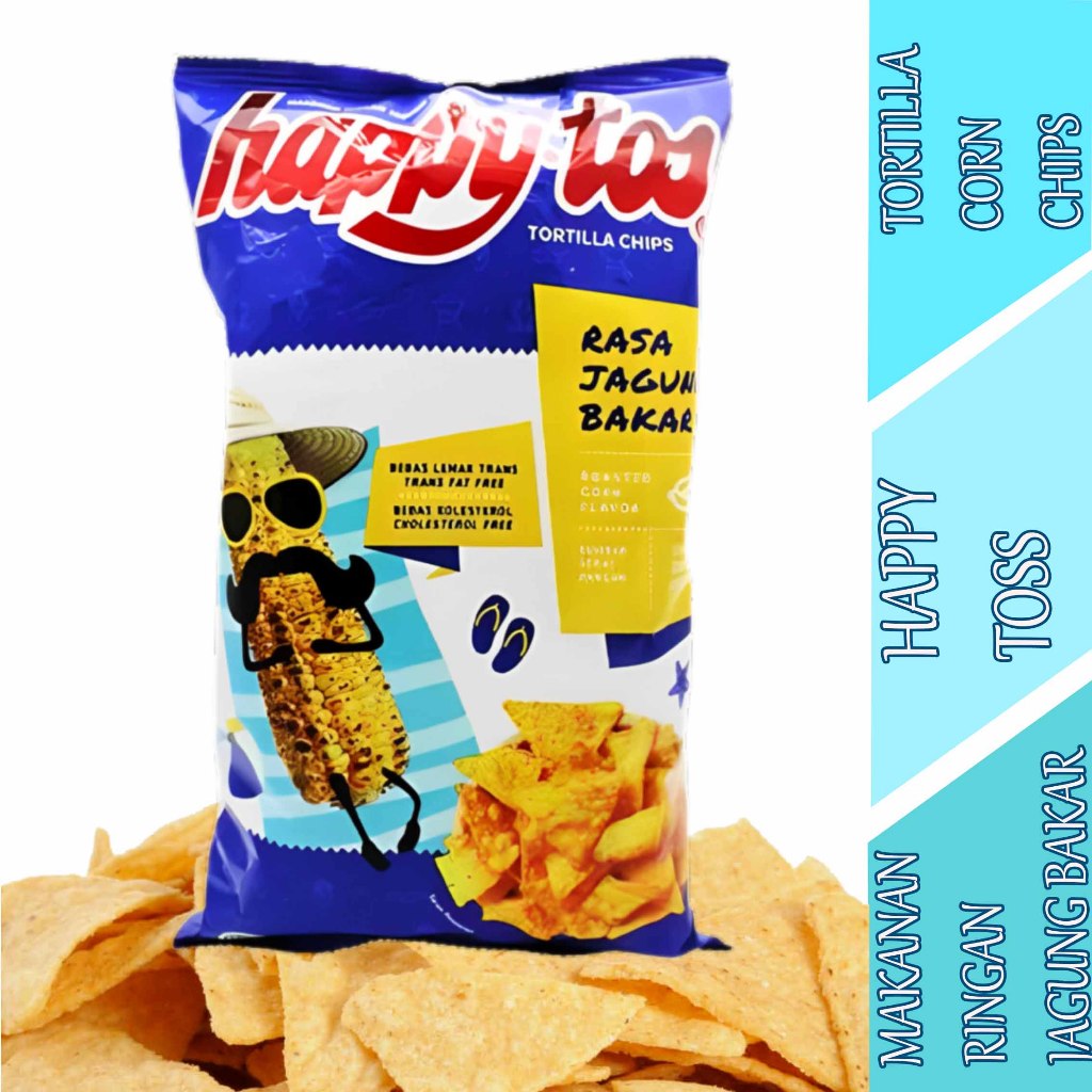 

Tortilla Corn Chips - Happy Toss - Makanan Ringan Rasa Jagung Bakar - 140gr