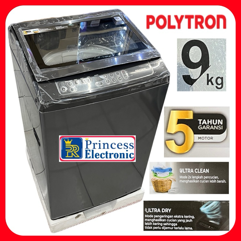 POLYTRON Mesin Cuci 1 Tabung Zeromatic Laguna series 9 KG PAW 9029Y