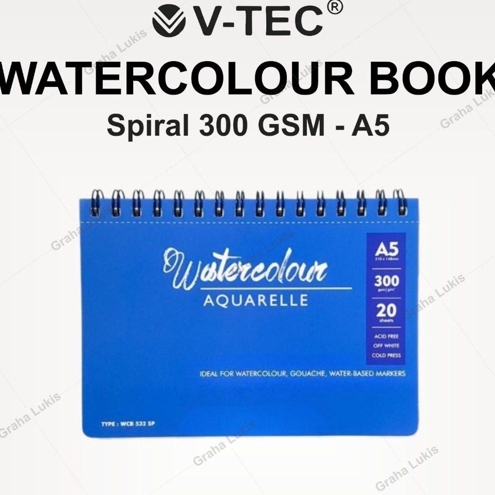 

VTEC WATERCOLOR BOOK SPIRAL A5 3GSM d R6K9
