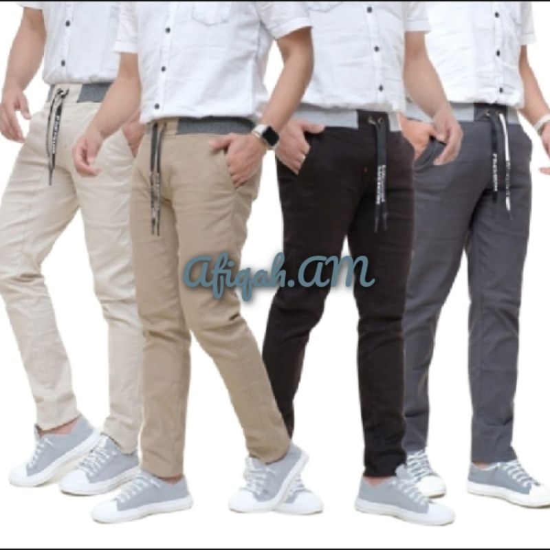 CELANA CHINOS PANJANG PRIA DEWASA RIB KOLOR PREMIUM