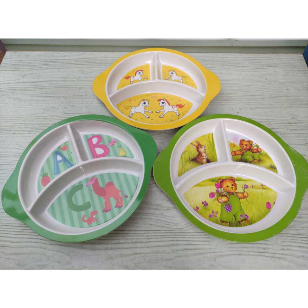 PIRING SEKAT 3 MELAMINE WARE/PIRNG MAKAN ANAK CHARACTER MELAMINE WARE