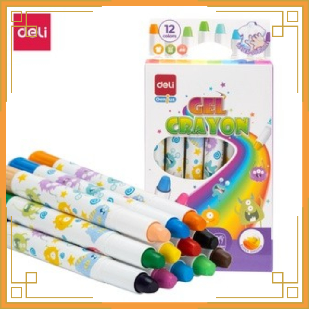 

DELI Crayon gel 12 dan 24 warna hand clean