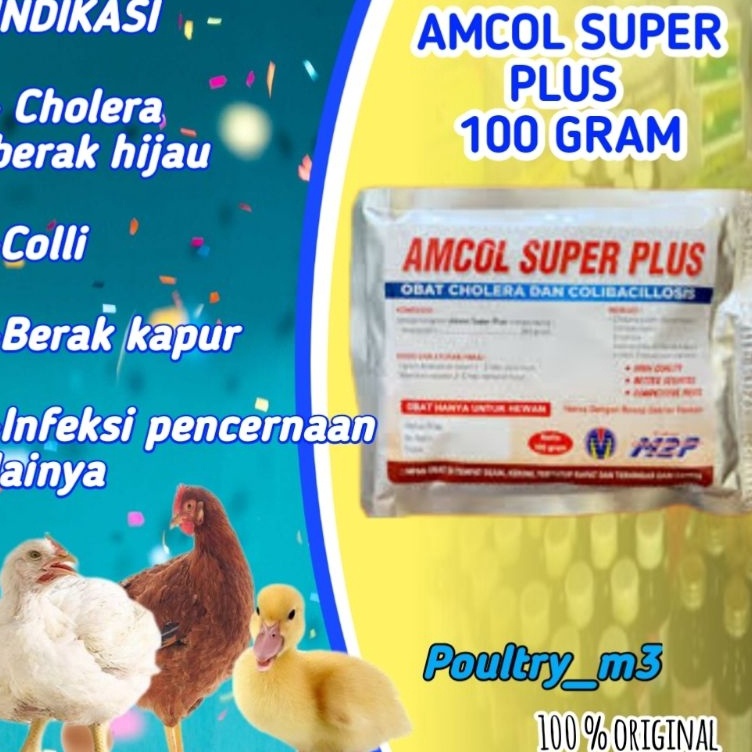 KODE V63J AMCOL SUPER PLUS 1 GRAM kandungan Amoxycillin murni tanpa bahan campuran