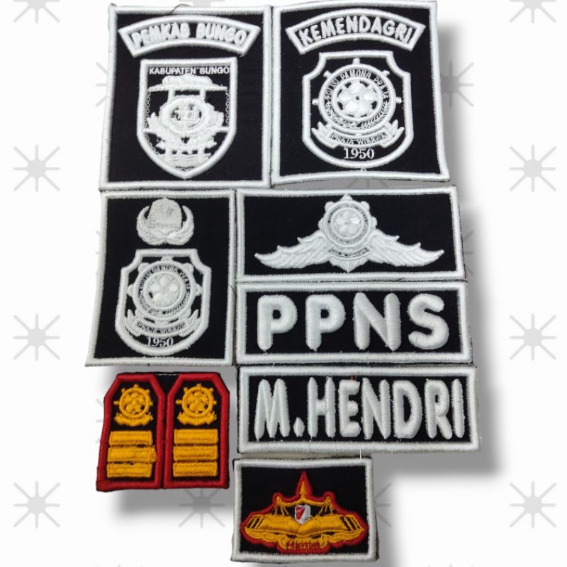 Atribut PPNS (Penyidik Pegawai Negeri Sipil)/PDL/PDH PPNS/ LOGO PPNS/POLL PP Timbul Bordir
