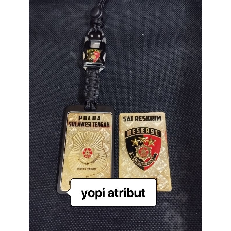 

lanyard id card tactical polri dua sisi free costum logo angkatan letting