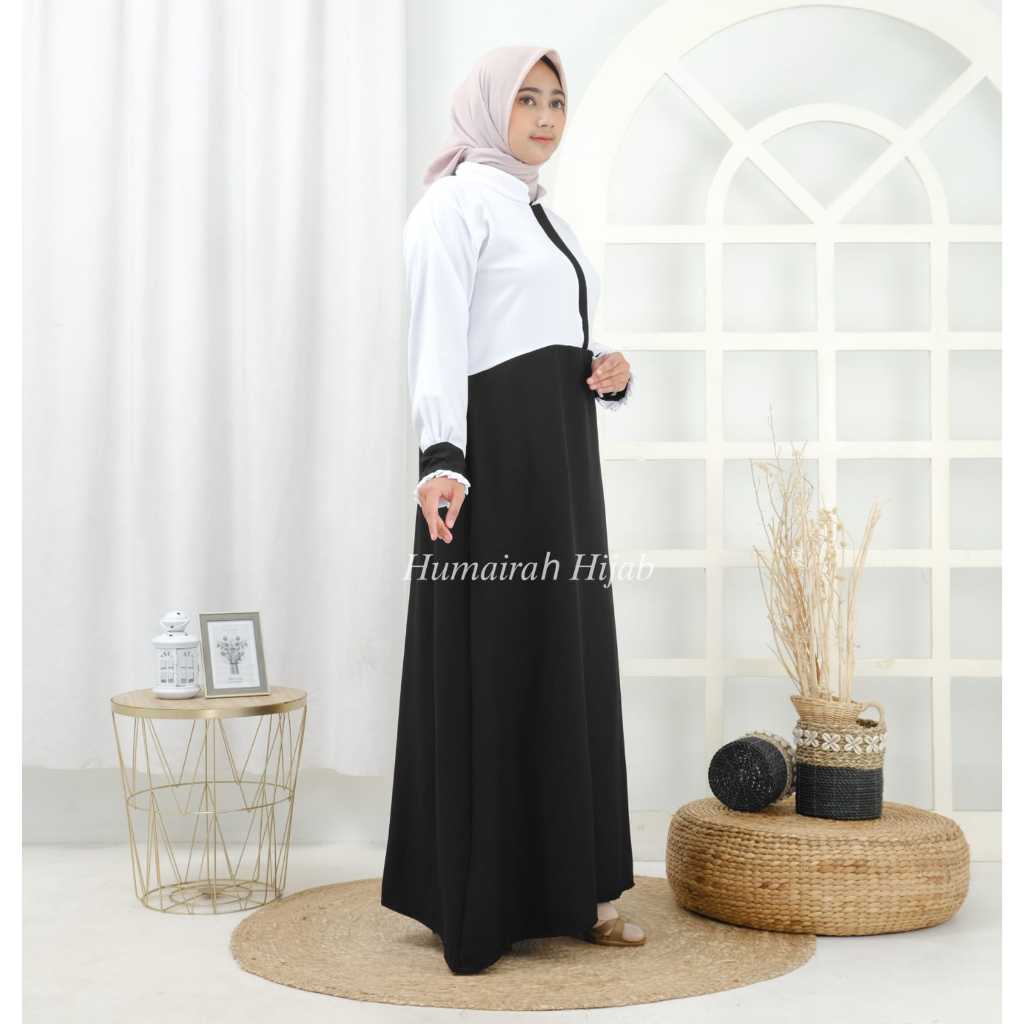 HUMAIRAH GAMIS DINAS PNS / GURU / PEMDA SERAGAM HITAM PUTIH MODEL TERBARU