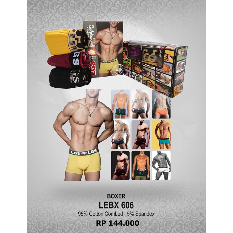 boxer pria | boxer lgs ,trunks LGS (isi 3)