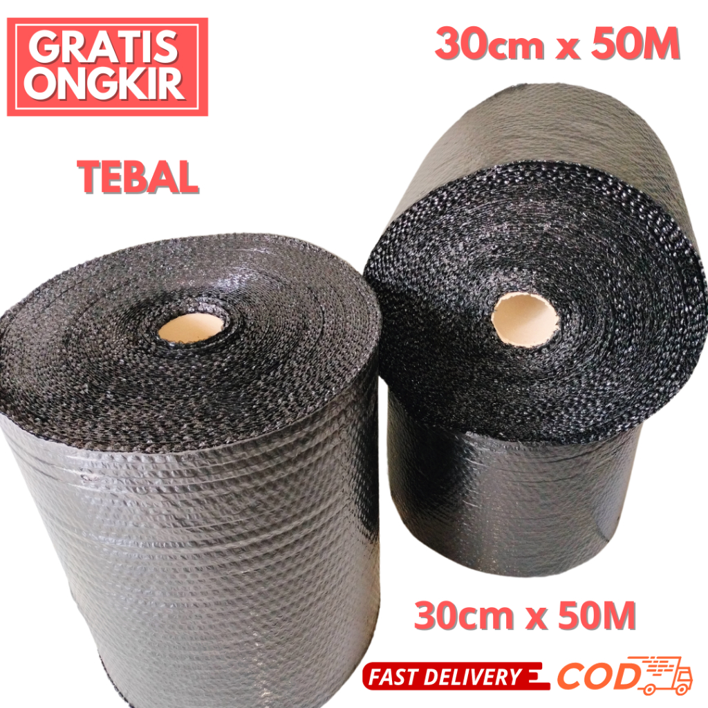 

bubble wrap 50M x 30cm bening plastik tebal hitam