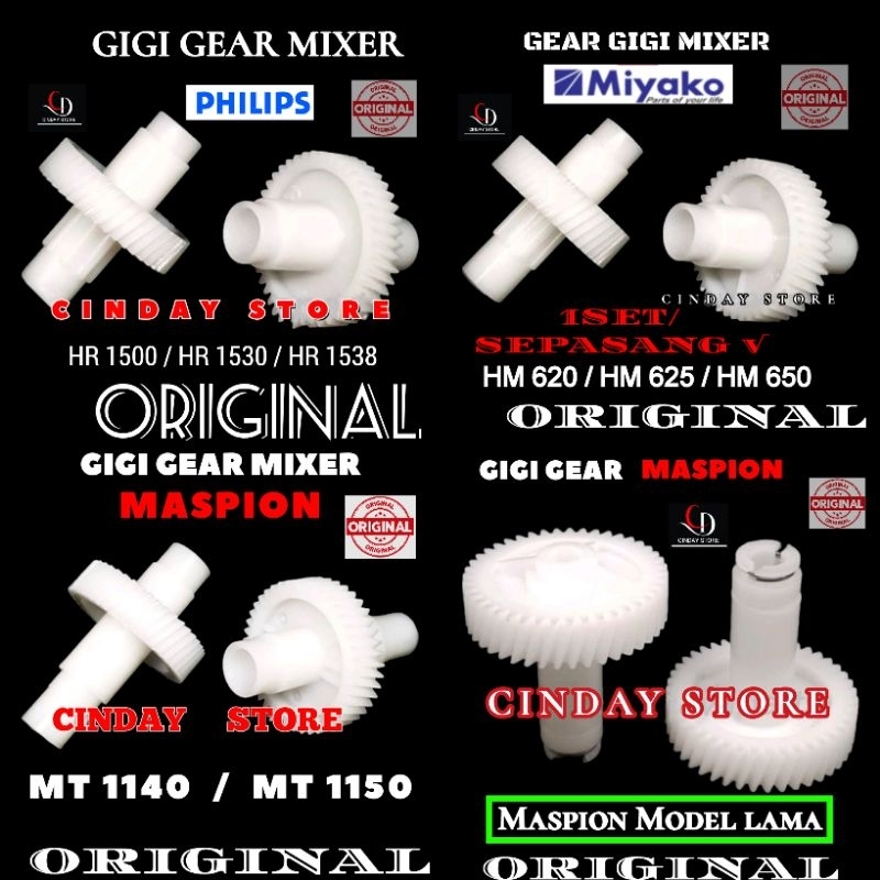 GEAR GIGI MIXER PHILIPS MIYAKO MASPION ORIGINAL | SEPASANG GIGI GEAR MIXER LENGKAP