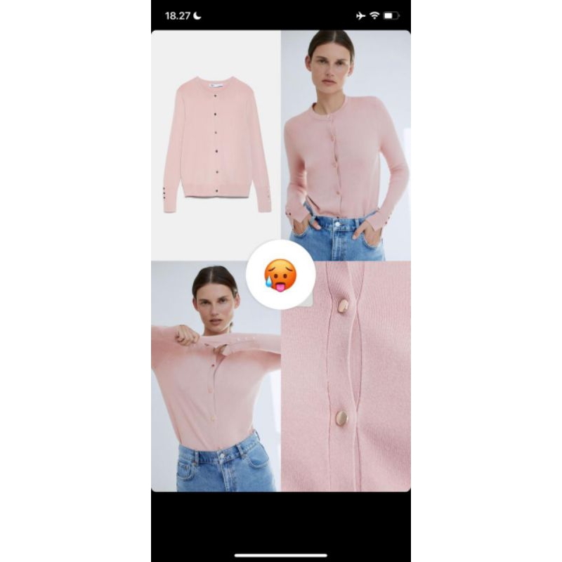 ZARA KNIT GOLD BUTTON ORI PRELOVED