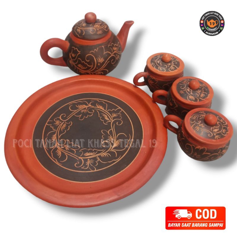 Poci batik tanah liat/poci batik