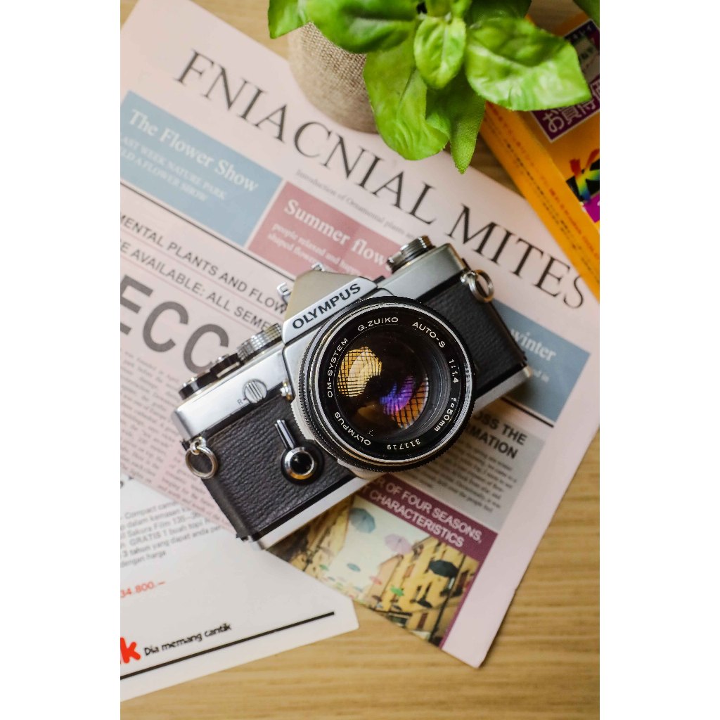 Kamera Analog Olympus OM-1 OM1 kit 50mm f1.4 Zuiko Mulus Normal