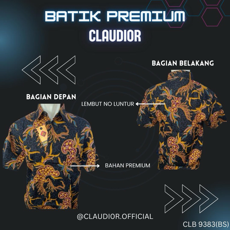 Kemeja Batik Panjang Claudior Original 100% CLB9383(BS)